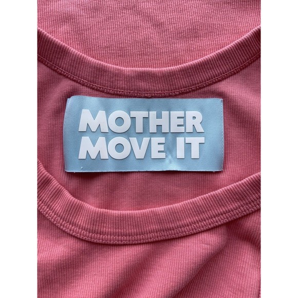Mother Move It Womens The Chin Ups Tank Size M Coral Ribbed Racer Style Slim Fit - Picture 5 of 13